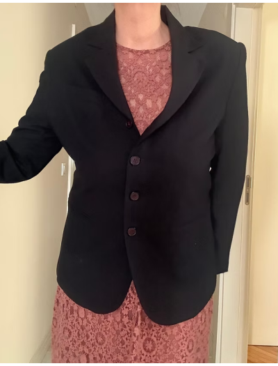Vintage 4 düğmeli Siyah Ceket