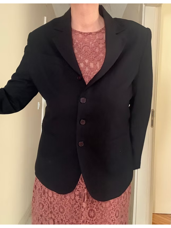 Vintage 4 düğmeli Siyah Ceket