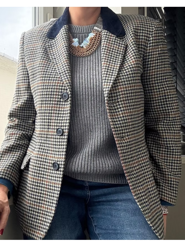 Vintage İtalyan Kadife Yakalı Ceket