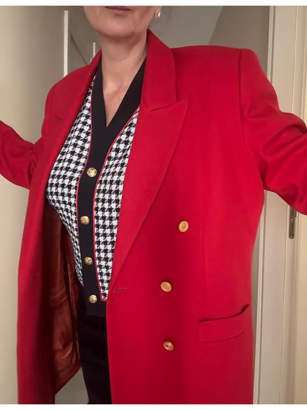 Vintage Gold Düğmeli Boyfriend Blazer