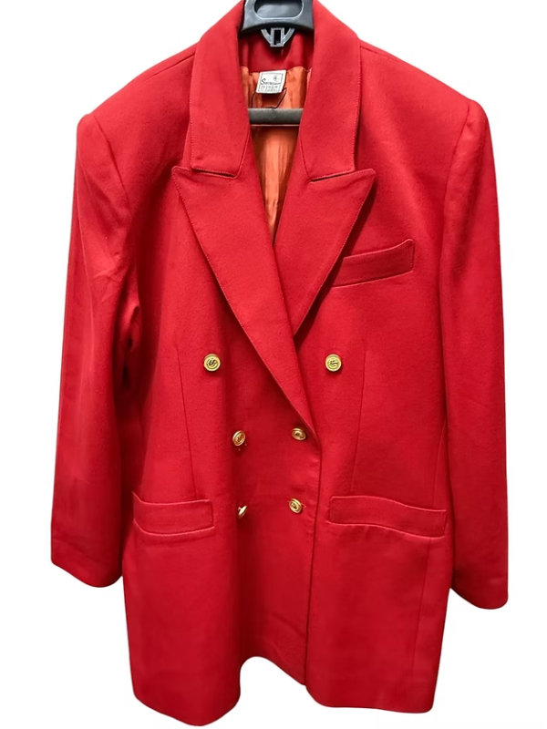 Vintage Gold Düğmeli Boyfriend Blazer