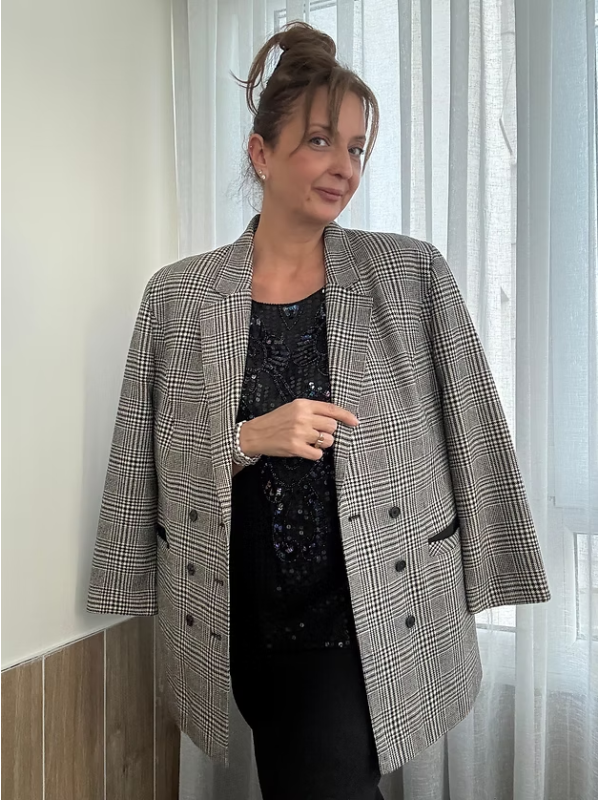 Vintage C&A yün & kaşmir ekose ceket