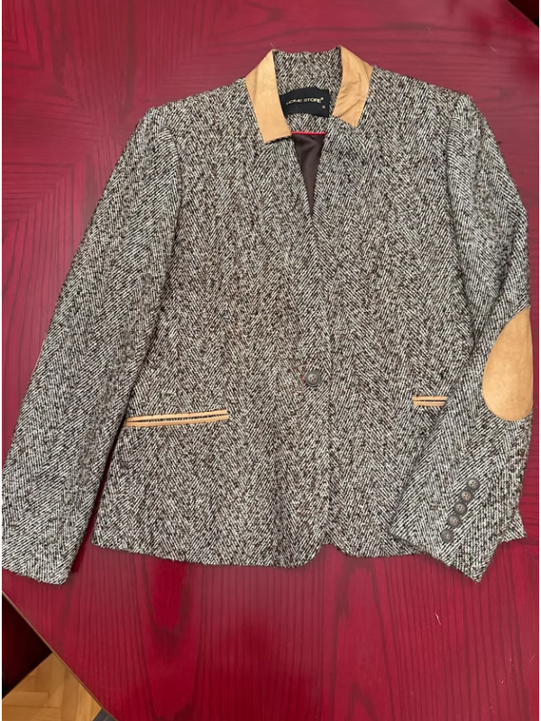 Home Store Balıksırtı ve Deri Detaylı Ceket