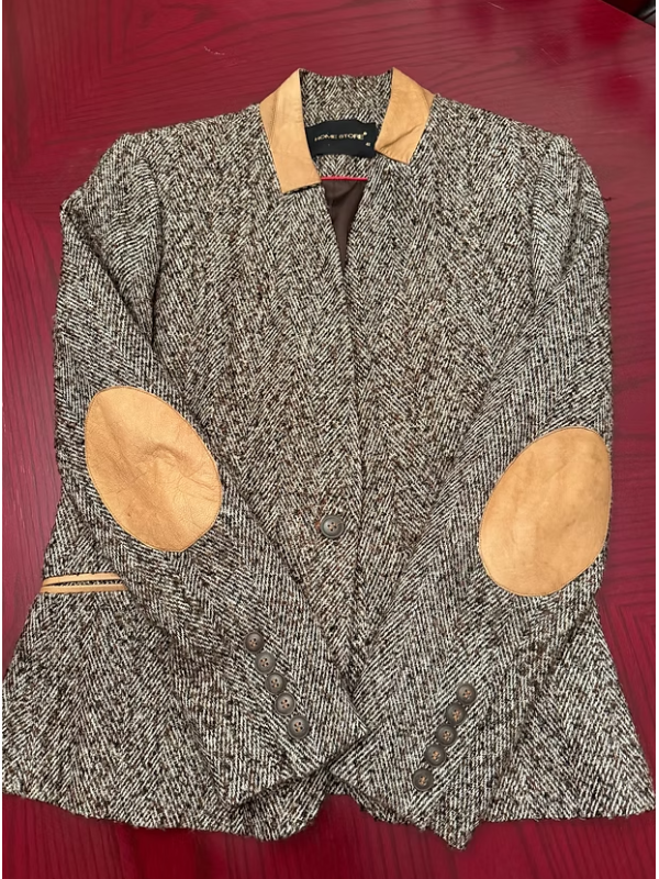 Home Store Balıksırtı ve Deri Detaylı Ceket