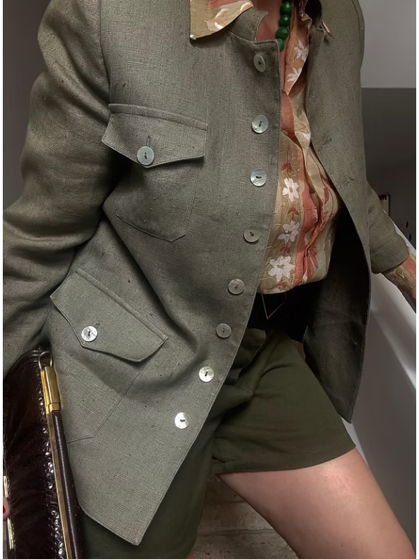 Vintage özel dikim keten ceket