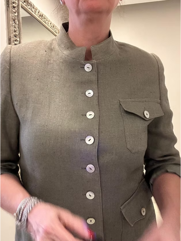 Vintage özel dikim keten ceket