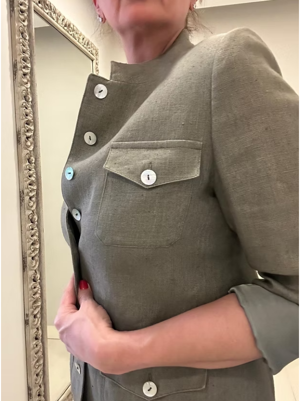 Vintage özel dikim keten ceket