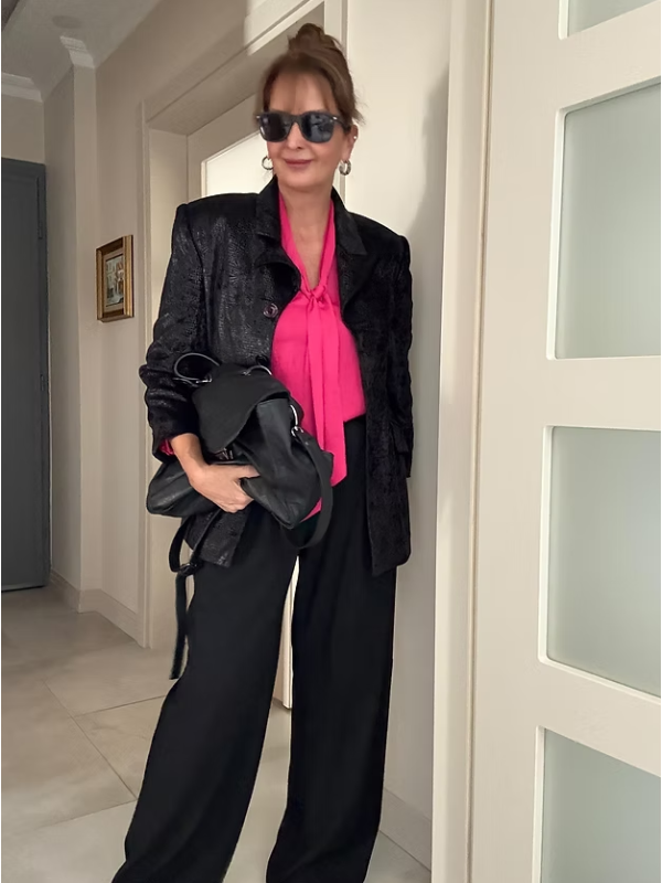 Vintage yılan baskılı parlak ceket