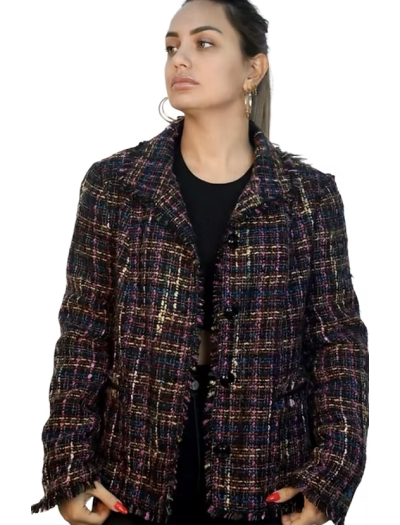 Tüvit Cep Detaylı Vintage Ceket