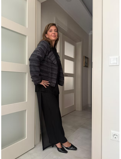 Adrienne Vittadini-Tüvit Düğmesiz İnce Ceket