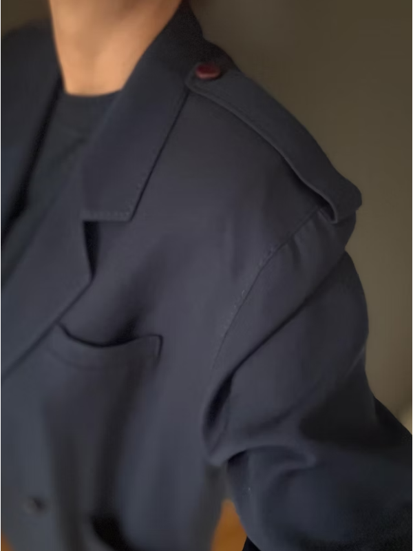 Vintage Lacivert Boyfriend Ceket