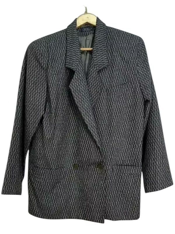 Titiz Geometrik Desenli Boyfriend Ceket