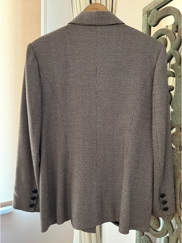 Vintage Deri Detaylı Kazayağı Ceket