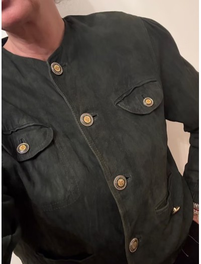 Basler Vintage Gold Düğmeli Nubuk Bomber