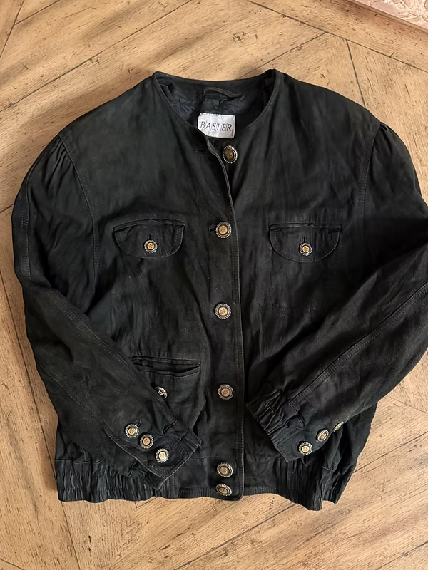 Basler Vintage Gold Düğmeli Nubuk Bomber