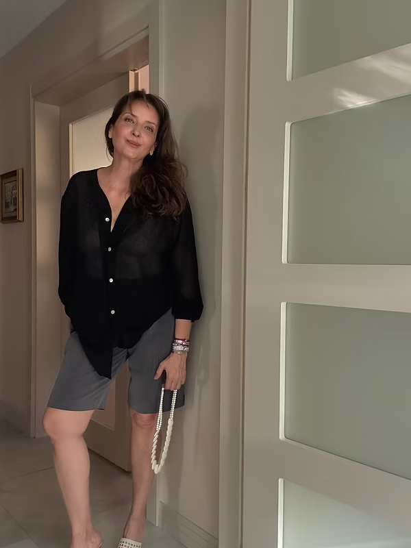 Vintage Made in Canada Siyah Şifon Gömlek