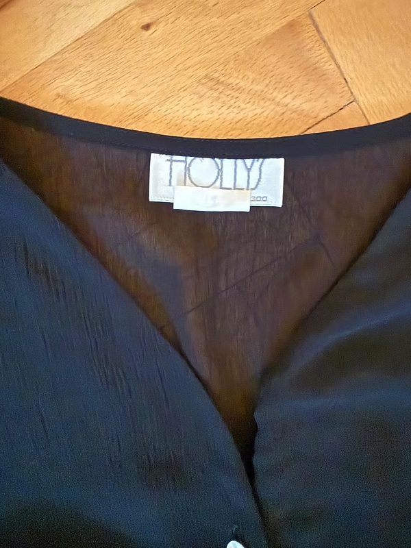 Vintage Made in Canada Siyah Şifon Gömlek