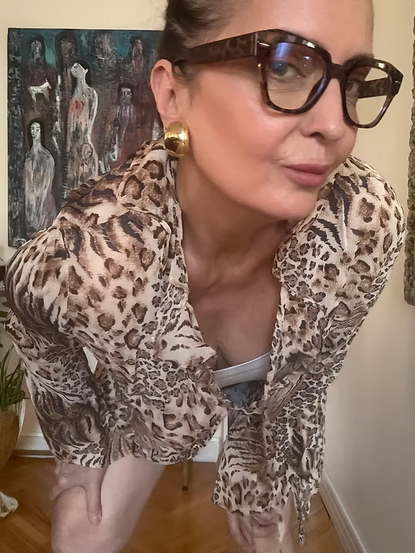 Vintage Leopar Şifon Tunik / Kimono