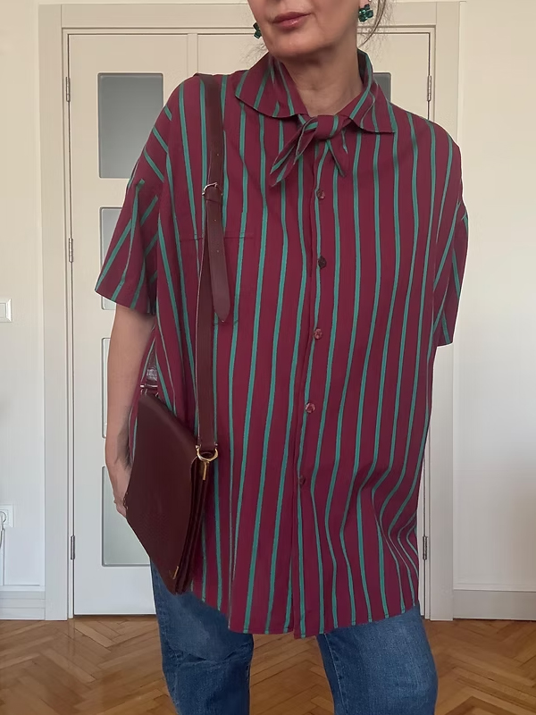 Vintage Made in Italy Çizgili Gömlek