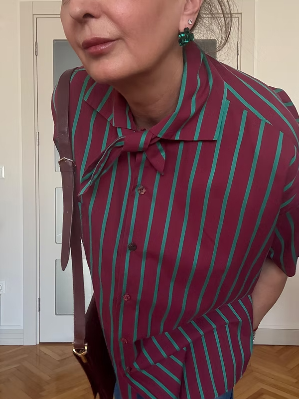 Vintage Made in Italy Çizgili Gömlek