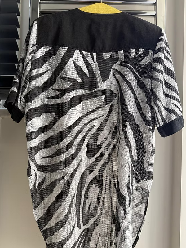 Vintage Animal Print Keten Kimono