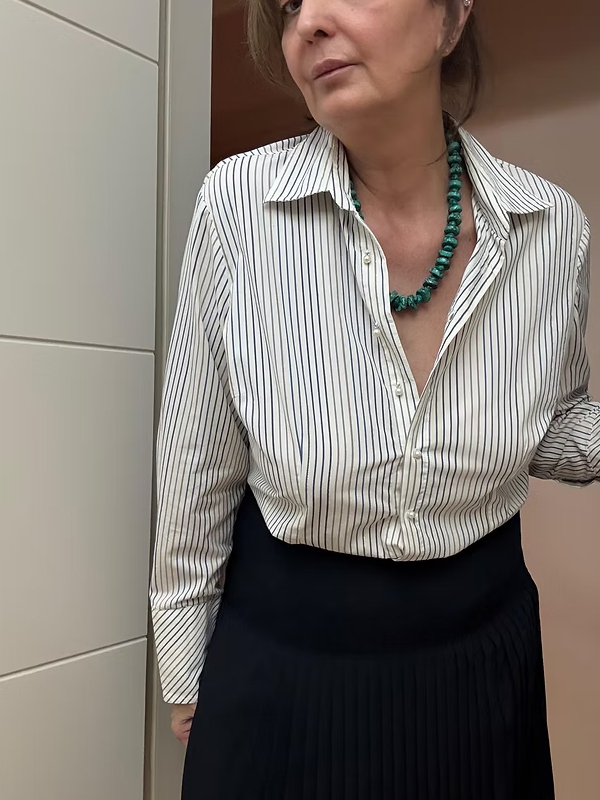 Vintage İnci Düğmeli Gömlek