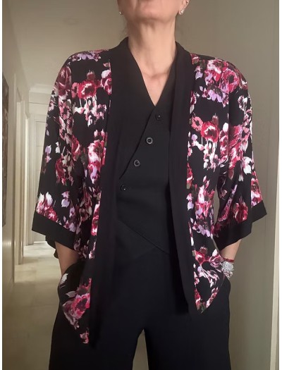Be Retrokare Soyut Desenli Kimono/Ceket
