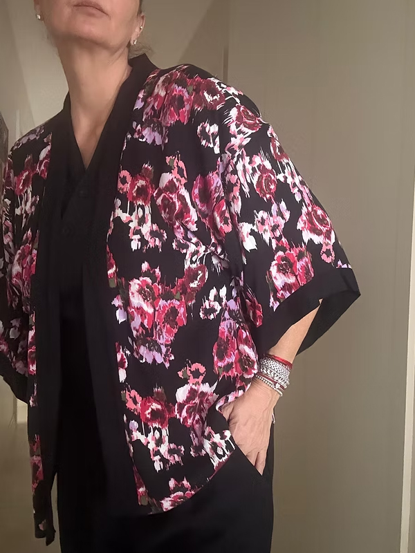 Be Retrokare Soyut Desenli Kimono/Ceket