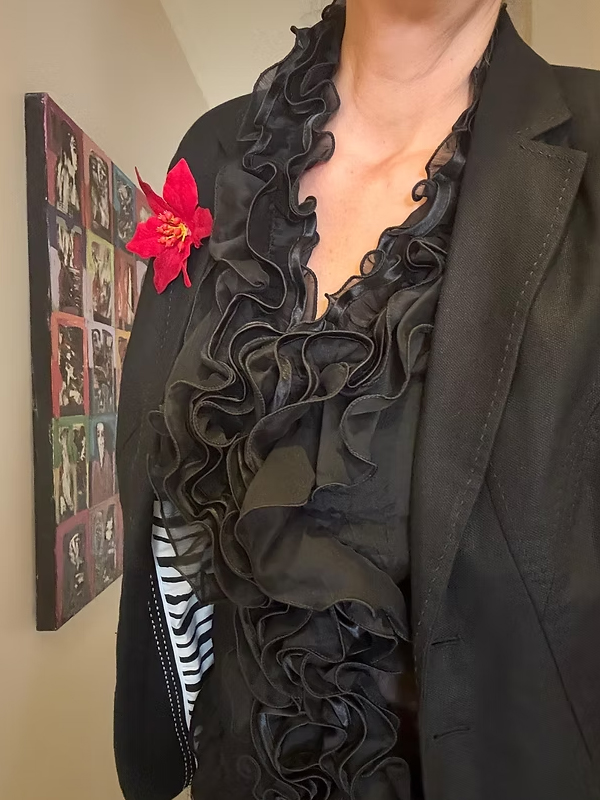 Vintage Fırfırlı Transparan Gömlek