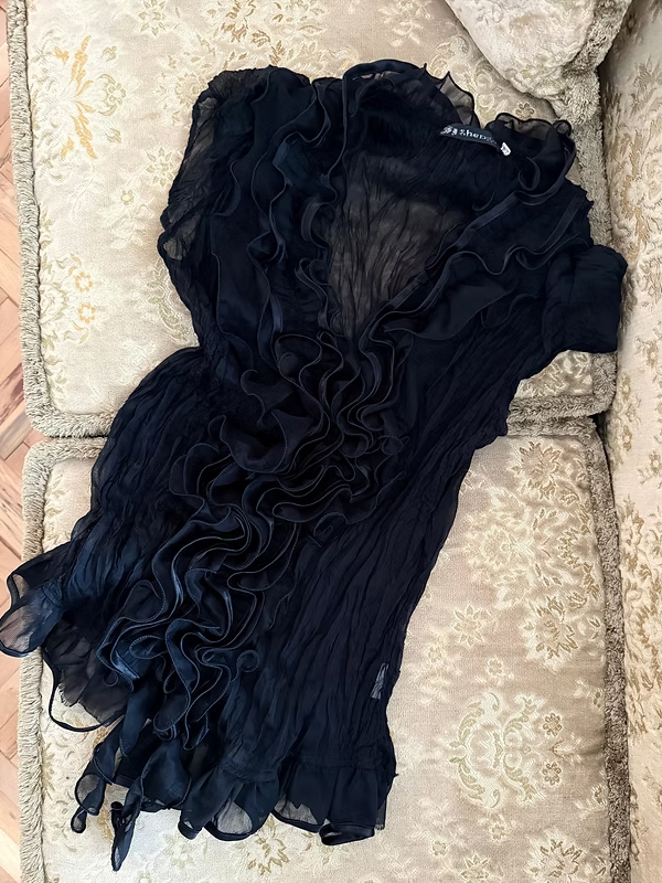 Vintage Fırfırlı Transparan Gömlek