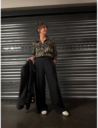 Vintage Gold Yaprak Desenli Gömlek