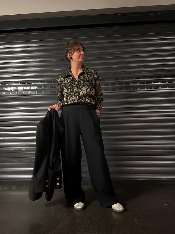 Vintage Gold Yaprak Desenli Gömlek