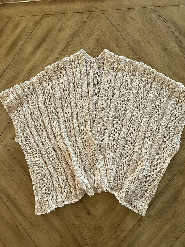 Vintage Keten Karışımlı Simli Hırka