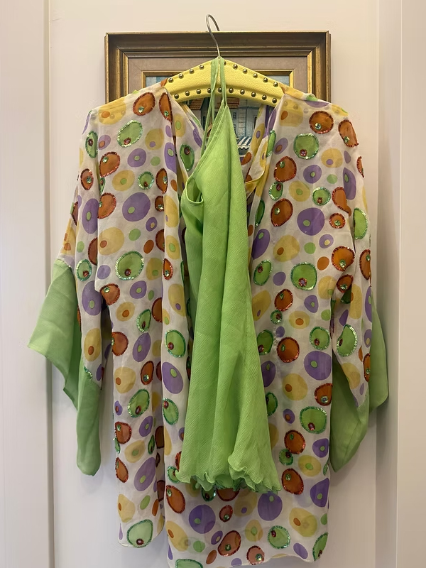 Vintage Büyük Beden Şifon Takım