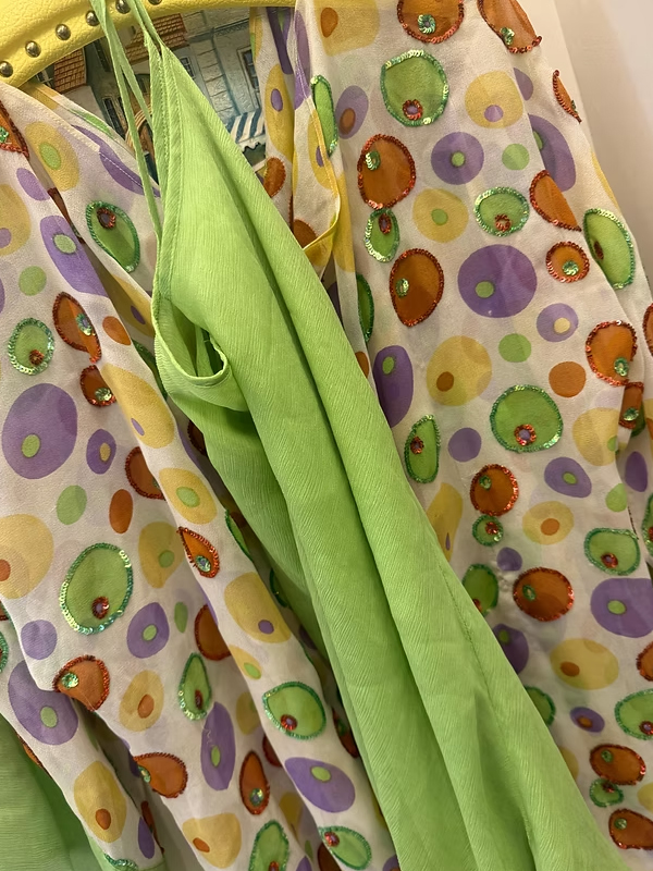 Vintage Büyük Beden Şifon Takım