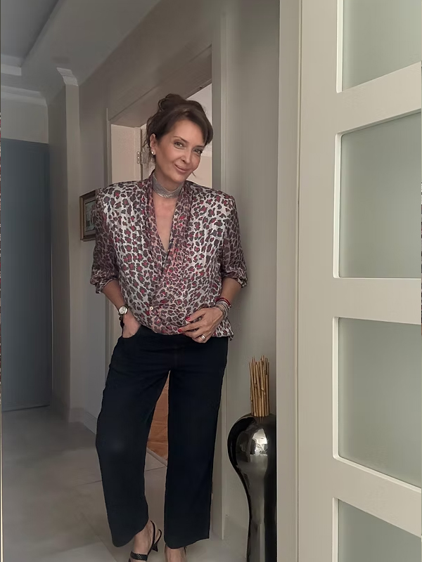 Vintage Leopar Desenli Gömlek