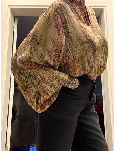 Emily Van Den Bergh- Şal Desenli Bluz