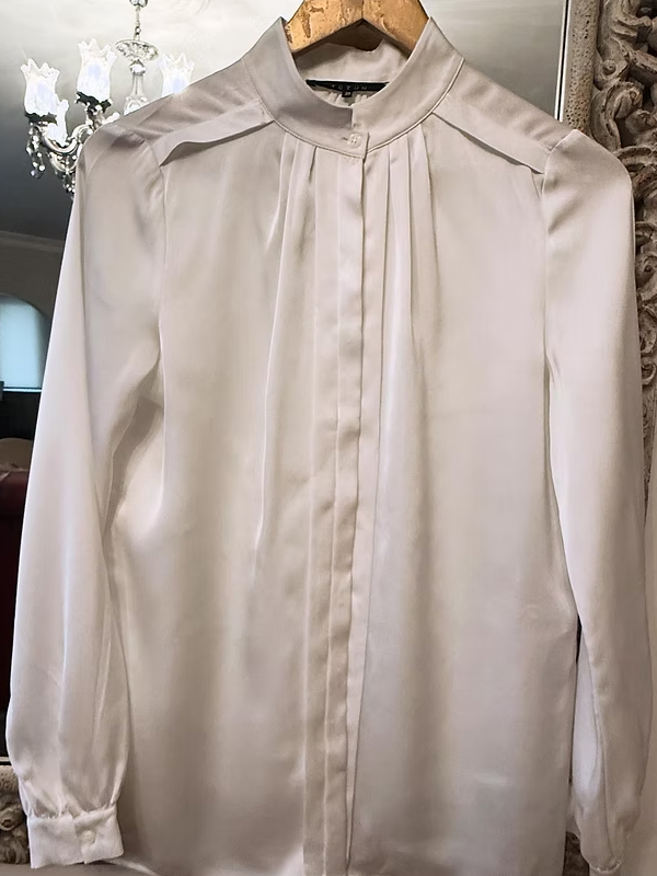 Tüzün-Saten Beyaz Gömlek