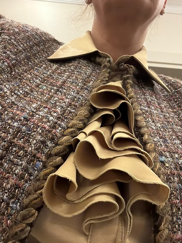 Vintage Gold Taş Düğmeli Saten Gömlek