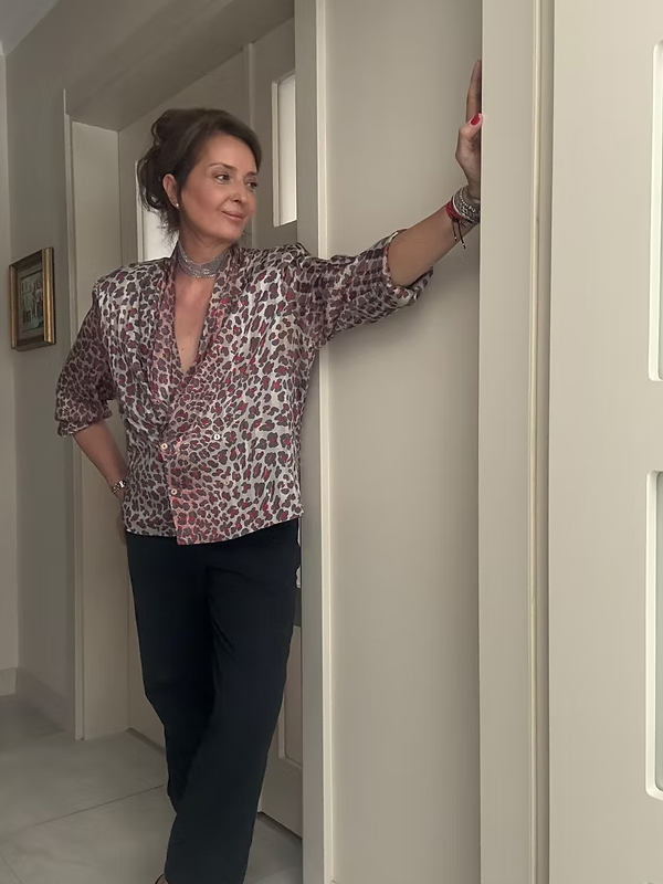 Vintage Leopar Desenli Gömlek