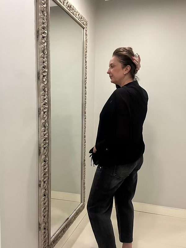 Vintage Şifon Siyah Bluz