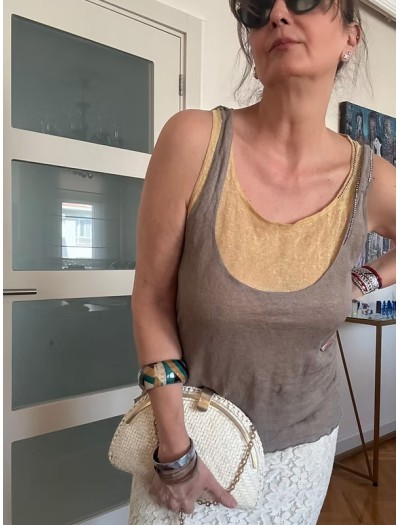 Vakko Vintage Keten Bluz Vakko Vintage Keten Bluz