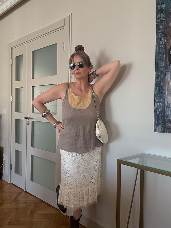 Vakko Vintage Keten Bluz