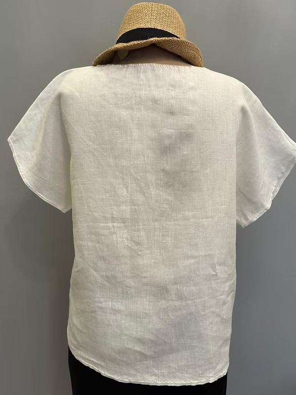 Vintage Keten Bluz