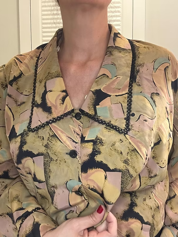 Vintage 80 Özel Dikim Floral Desen Gömlek