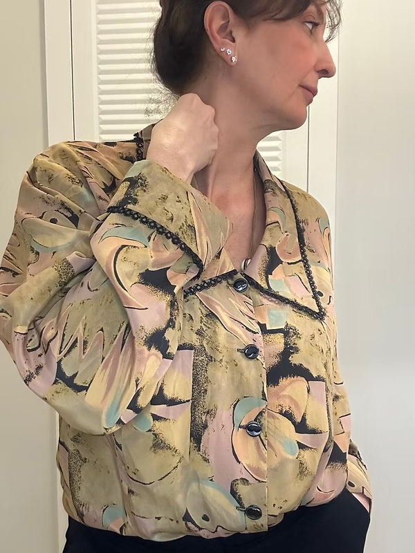 Vintage 80 Özel Dikim Floral Desen Gömlek