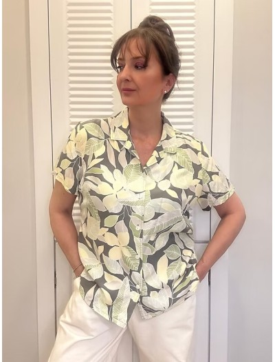 Vintage İpek Desenli Gömlek