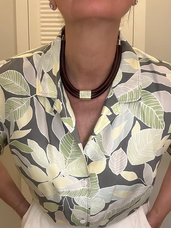 Vintage İpek Desenli Gömlek