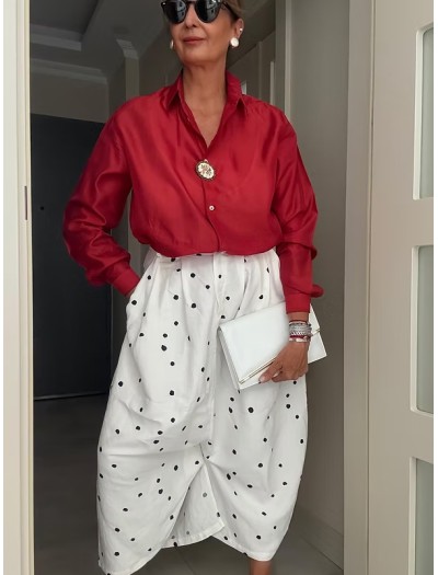 Vintage Made in Italy İpek Tafta Gömlek