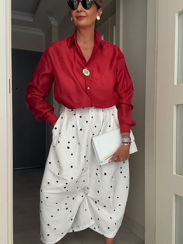 Vintage Made in Italy İpek Tafta Gömlek